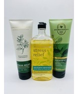 Bath &amp; Body Works Aromatherapy Eucalyptus + Spearmint Stress Relief 3pcs... - £28.39 GBP