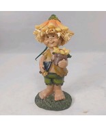 Acorn Child Elf Pixie 6.5&quot; Figurine Autumn Fall Straw Squirrel Nuts Flow... - $16.45 CAD