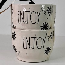 2 Large Bowls Rae Dunn ENJOY Bowl Ceramic Set - $24.70