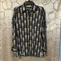 Vtg Kings Road Sears 1970s Retro Button Up Pointed Collar M Shirt Funky Disco - £31.59 GBP