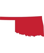 Picniva red Oklahoma OK map Car Vinyl Decal Sticker Laptop, Ipad, Window... - $3.91