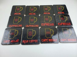 VTG 12 Coffee Drink Coasters Place Mat for drinks Mocha Cappuccino Espre... - £5.18 GBP