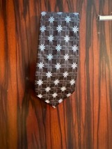 NWOT VALENTINO Black 100% Silk Pale Blue Snowflakes Tie Made in Italy - $78.21