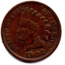  1902 Indian Head Cent - Circulated - abt Extremely Fine - £7.98 GBP