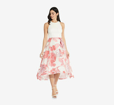 Adrianna papell Sleeveless Floral High Low Dress In Pink Multi    6 - $178.20