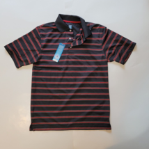 PGA TOUR Men Polo Shirt Size S (18x27&quot;) Black Red Lines NWT - $16.49