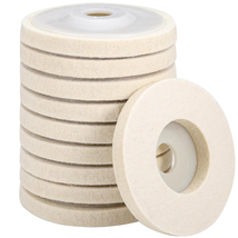 10 Packs 4.5&quot; X 7/8&quot; round Wool Felt Polishing Wheel Disc Pads Kit for Angle Gri - £24.98 GBP