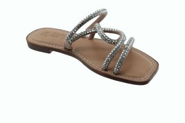 Women Sandals Wild Pair Women Strappy Rhinestone Sandals Size 6 Brown - $23.74
