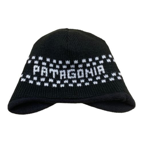 Primary image for PATAGONIA Beanie Hat Reversable Knit Spell out Black & White
