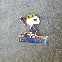 LAKE PLACID Peanuts Snoopy Yellow Goggles Resorts Ski Lapel Hat PIN New ... - $11.99
