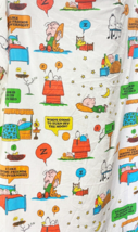 Snoopy Flat Sheet Happiness is Peanuts Bedtime Sleepy  Crafts 66&quot; x 94&quot; 1970  - £11.89 GBP