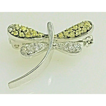 925 STERLING SILVER &amp; CZ DRAGONFLY BROOCH PIN SKY - $33.46