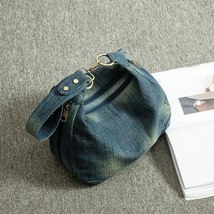 Rdywbu Washed Denim Women Shoulder Bag Casual Vintage Jeans High Quality Big Cro - £57.34 GBP