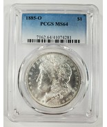 1885-O $1 Silver Morgan Dollar Graded by PCGS as MS-64 - $148.49
