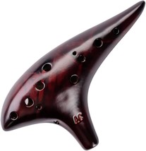 Alto C Ceramic Ocarina With Song Book Strap For Beginner Gift Idea, Strawfire 12 - £31.44 GBP