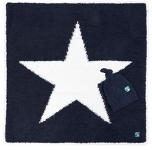 Kashwere Baby Blanket Star Navy Blue &amp; White with Cap - $98.00