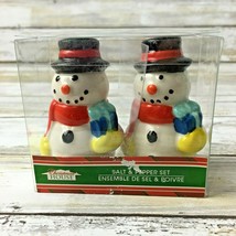 Christmas House Snowman Salt And Pepper Shakers Holiday Decoration Kitchen - £6.19 GBP