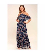 Lulus Trip to Paradise Navy Blue Floral Print Maxi Dress - $61.38 CAD