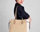 NWB Kate Spade Knott Large Tote Beige White Leather Laptop Purse K7484 G... - £136.24 GBP