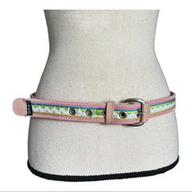 IZOD Colorful Stripe Genuine Leather Belt 8510047-654 Size L - £19.73 GBP