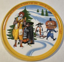McDonald&#39;s Winter Plate Ronald McDonald Hamburglar Plate Snowman Lexingt... - $9.95