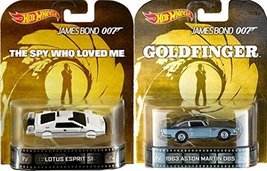 Hot Wheels 007 Goldfinger Spy Who Loved Me Retro Entertainment James Bond 2 car  - £42.36 GBP