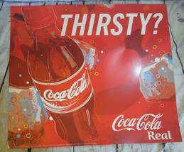 2004 Retro Coca-Cola Classic Coke Plastic Poster Sign 27.5&quot; x 24.5&quot; Thir... - $9.89