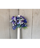 blue grave flowes, Butterfly memorial flowers, cross memorial - $26.00