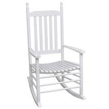 Rocking Chair with Curved Seat White Wood - £82.41 GBP