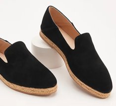 Jack Rogers Black Suede Audrey Espadrille Flats, Women Size 11, New w/ Tags - £63.14 GBP