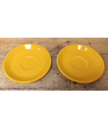 Lot of 2 - Fiestaware 6&quot; Saucers Fiesta Homer Laughlin - Yellow Color - £7.84 GBP