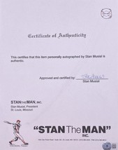 Stan Musial St. Louis Cardinals Signed musial Certificate Of Authenticit... - £37.38 GBP