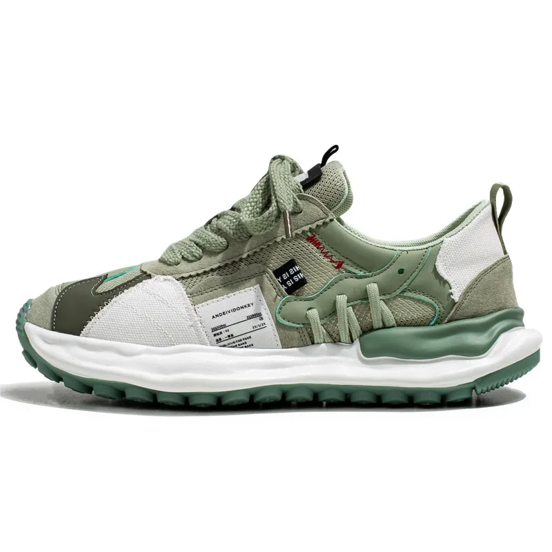 casual sports men s shoes fashionable upper stitching comfortable and breathable green thumb200