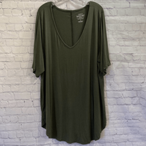 Torrid Super Soft Knits Womens 4 4X Tunic Dress Olive Green Pullover Stretch - £19.77 GBP