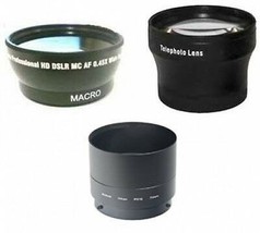 Wide Lens + Tele Lens + Tube Adapter bundle for Nikon CoolPix P520, P510, Camera - £42.45 GBP