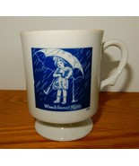 Morton Salt collectible footed coffee mug 1914 &quot;When it Rains it Pours&quot; Ad - $15.00