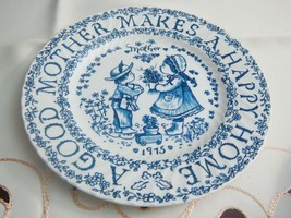 &quot;Mother&#39;s Plate&quot; Royal Croconfard Blue ware by Norma Sherman, Staffordshire[*4-1 - £47.21 GBP
