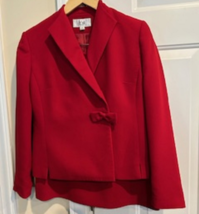 Women&#39;s Skirt Suit 2-Piece LeSuit 4P Red Long Sleeve Has Lining Dressy Business - £51.95 GBP