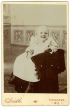 Circa 1880&#39;S Cabinet Card Adorable Laughing Baby In Dress Seidle Tomahawk, Wi - £8.83 GBP