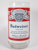 Vintage Budweiser Lager Beer Red Label 16oz Drinking Glass 5 3/4&quot; Tall - $7.55