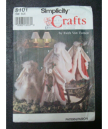 Simplicity Crafts Bunnies &amp; Clothes  20&quot; Christmas Coat Hat Muff Dress U... - $12.34 CAD