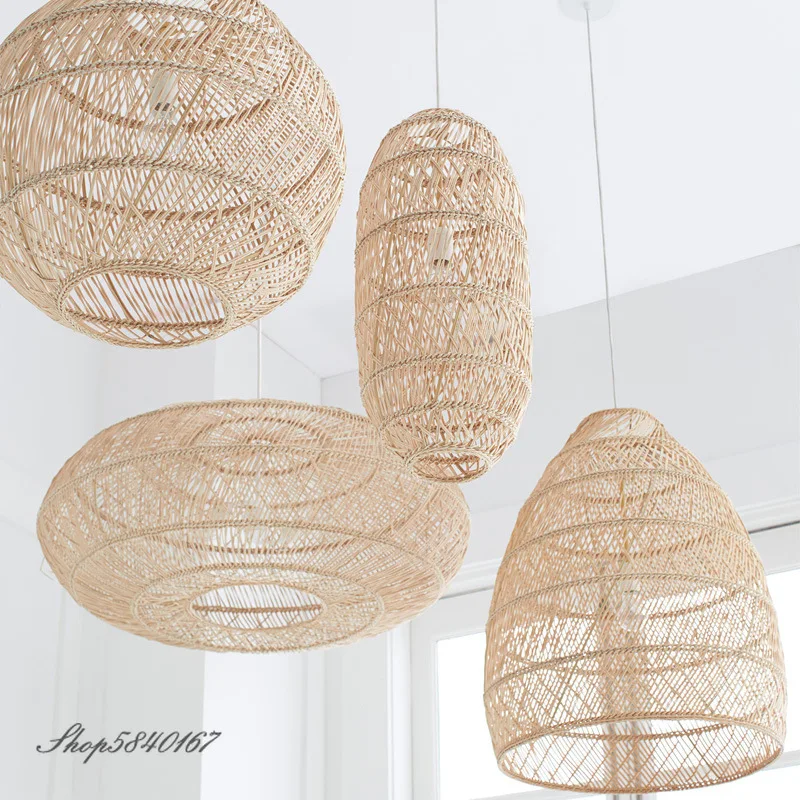 Natural Rattan Lamp Pendant light New Chinese Style Hand-woven Pendant L... - $154.00+