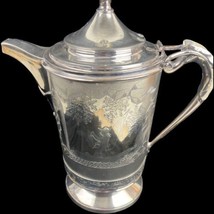 Victorian Silverplate Water Pitcher Carafe Boy Fishing Rogers 1868 - $116.88