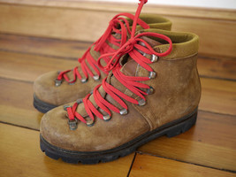 Vintage 1970s SUEDE LEATHER Mountaineering HIKING Austrian BOOTS Mens 5 ... - £94.16 GBP