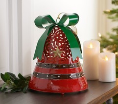 Kringle Express Oversized Illuminated Metal Bell in Red - £45.97 GBP