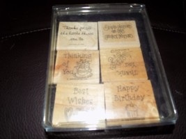 Stampin&#39; Up Simple Wishes Set Of 6 Rubber Stamp Set ~ Retired 1998 Euc - £18.08 GBP