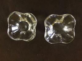 VINTAGE Set of 2 BACCARAT Glass BUTTER Dishes SCALLOPED Thick EDGES Square - £39.56 GBP