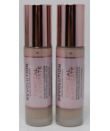Makeup Revolution Conceal &amp; Hydrate Full Coverage Foundation - F1 - Lot ... - £15.62 GBP