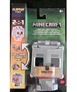 Mattel - Minecraft Flippin&#39; Figs - TAMED WOLF &amp; HOSTILE WOLF [4 inch] - New - $268.26 MXN
