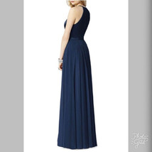 After Six 6705...Full Length, Halter, V-Neck Dress...Midnight....Size 2....NWT - £41.86 GBP